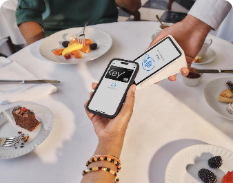 Mobile One Key Mastercard being used at a restaurant